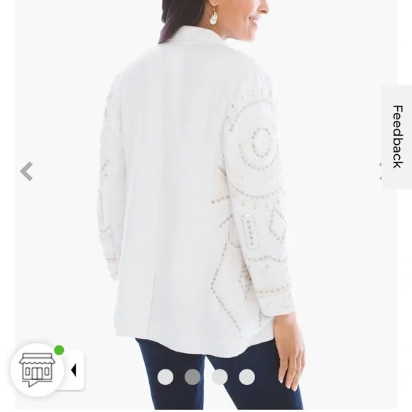 Chico’s Embellished Linen Jacket - Picture 3 of 15